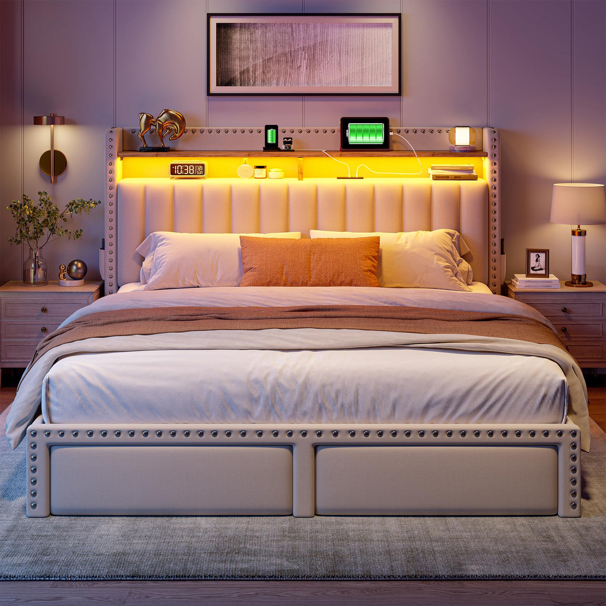 Queen Size Bed Frame with 2 Drawers R3032