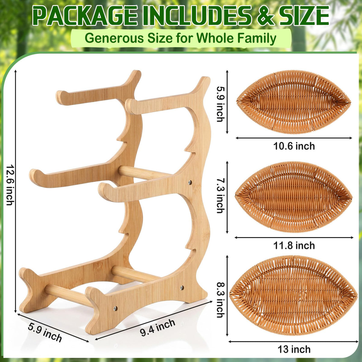3 Tier Rattan Fruit Basket G808