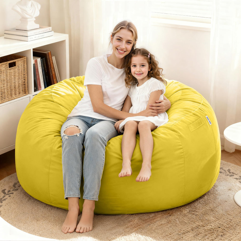 Giant 4' Memory Foam Bean Bag Chair with Microfiber Cover J64564