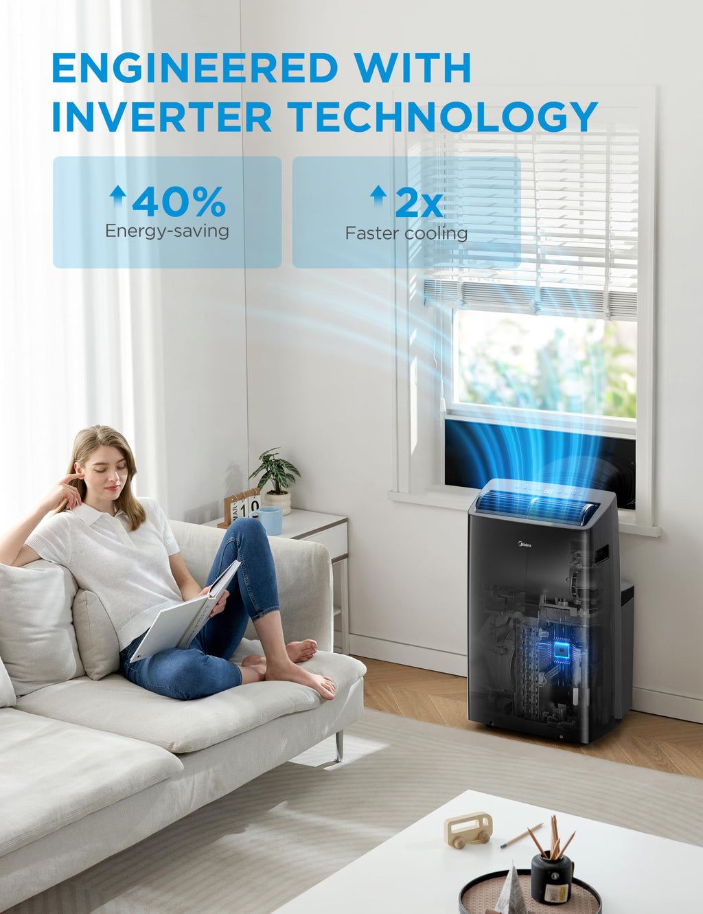 14,000 BTU Portable Air Conditioner with Heat W697
