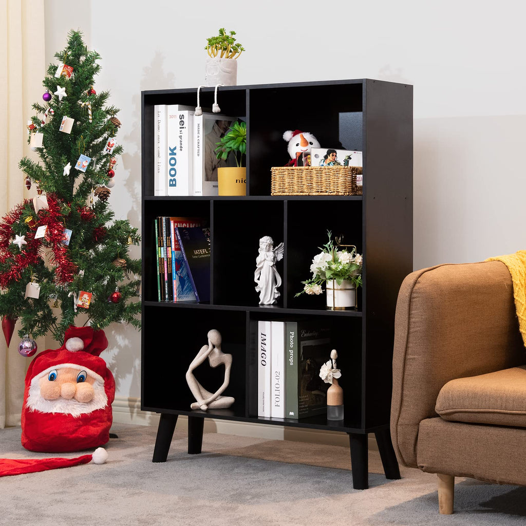 Black 3 Tier Wood Bookshelf C873