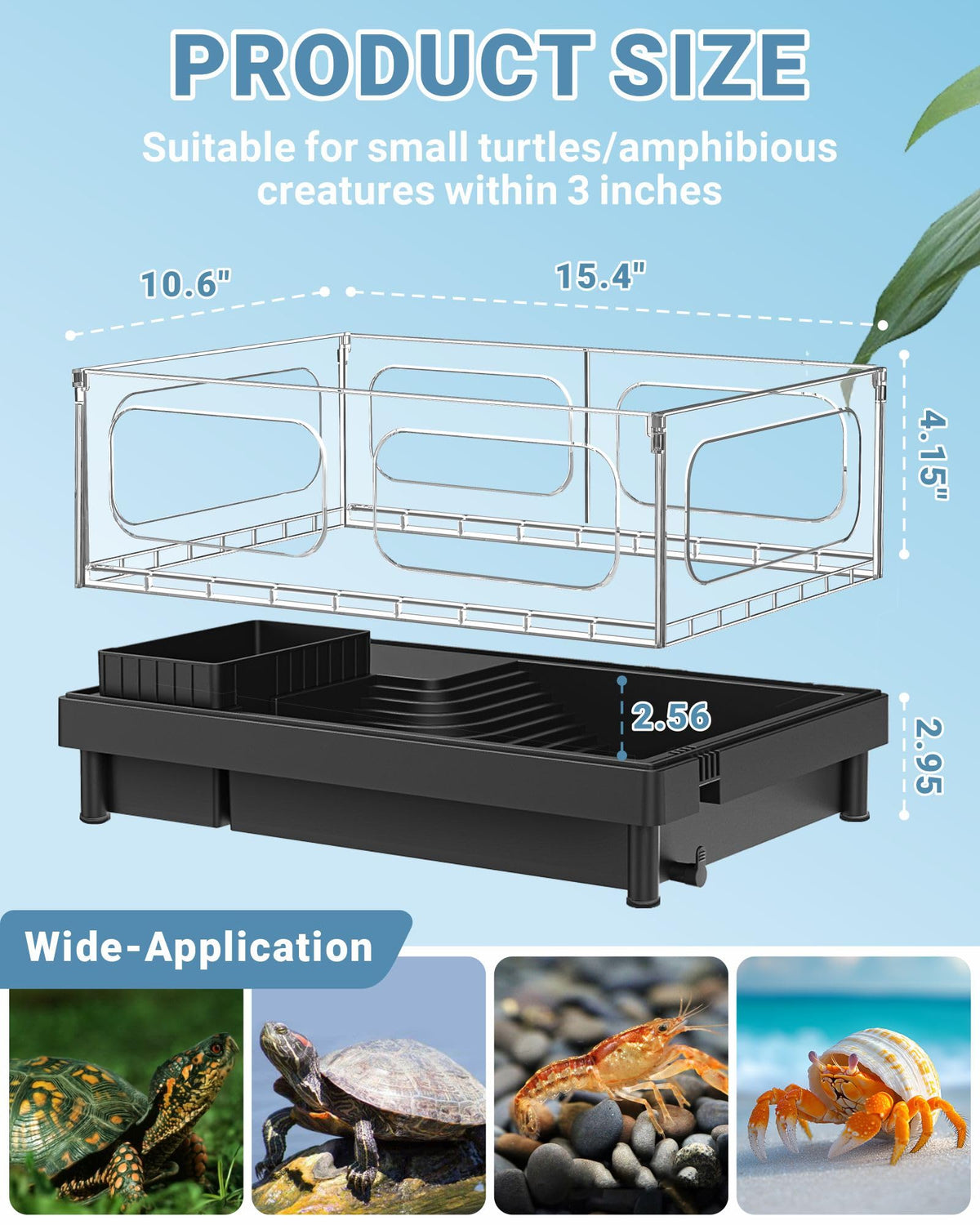 Small Turtle Tank Kit with Adjustable Lamp and Filter H20945