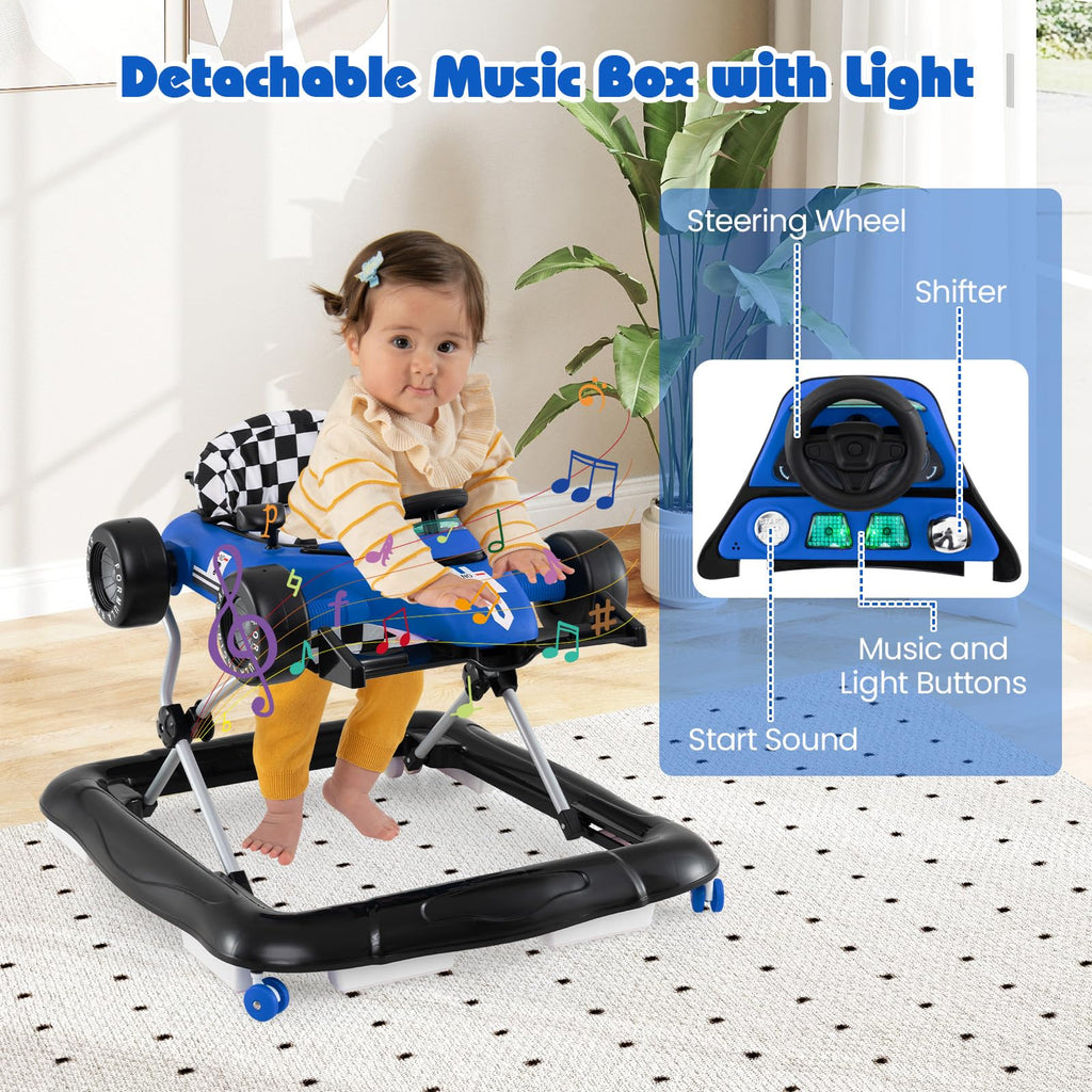 Foldable Baby Walker with Adjustable Heights and Wheels V8303