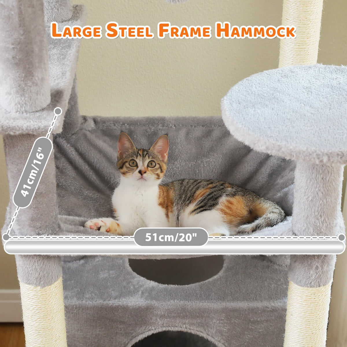 72" Cat Tree with Hammock & Condos Q758368