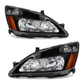 2003-2007 Honda Accord Black Headlights Assembly Pair N4503