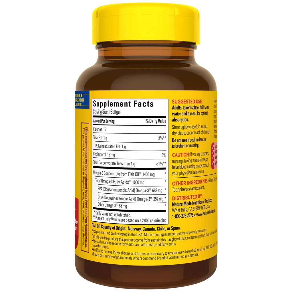 Omega 3 Fish Oil Supplement 1400mg 45 Softgel P507697