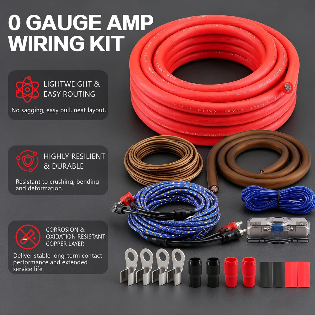 0 Gauge CCA Amplifier Wiring Kit K3077