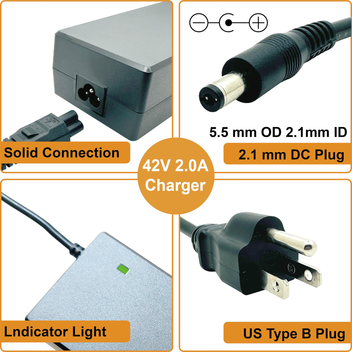 36V 2A Lithium Battery Charger with DC2.1 Connector P587064