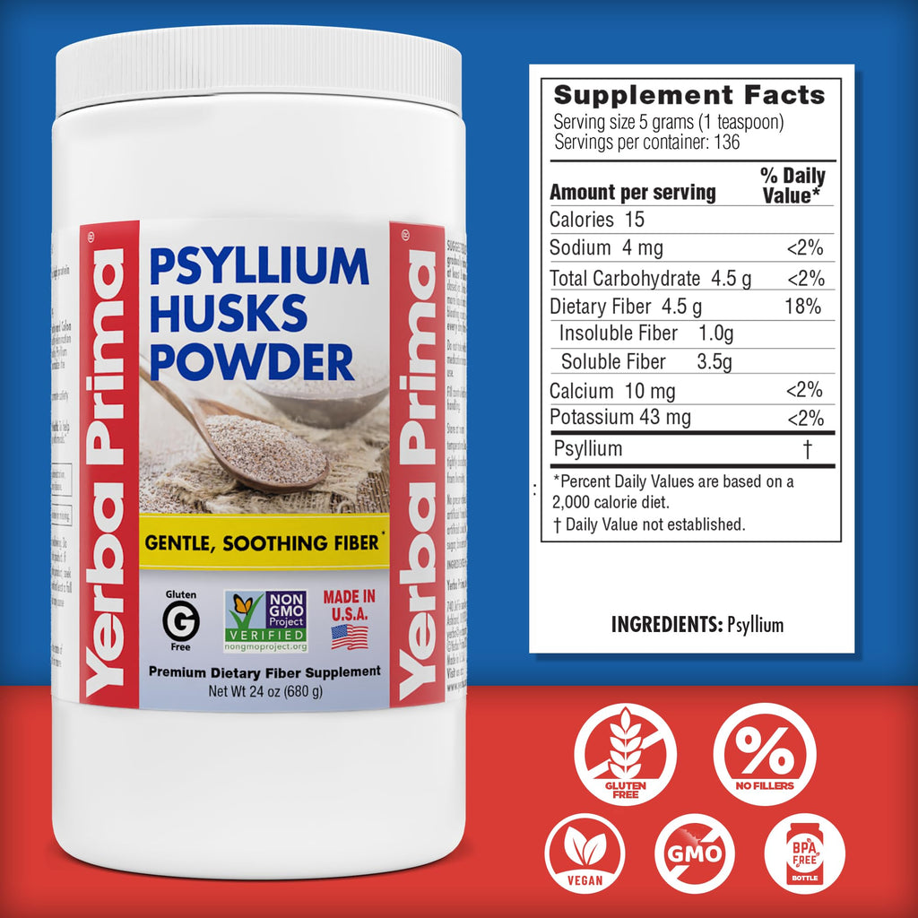 24 oz Unflavored Psyllium Husk Powder Fiber Supplement W142659