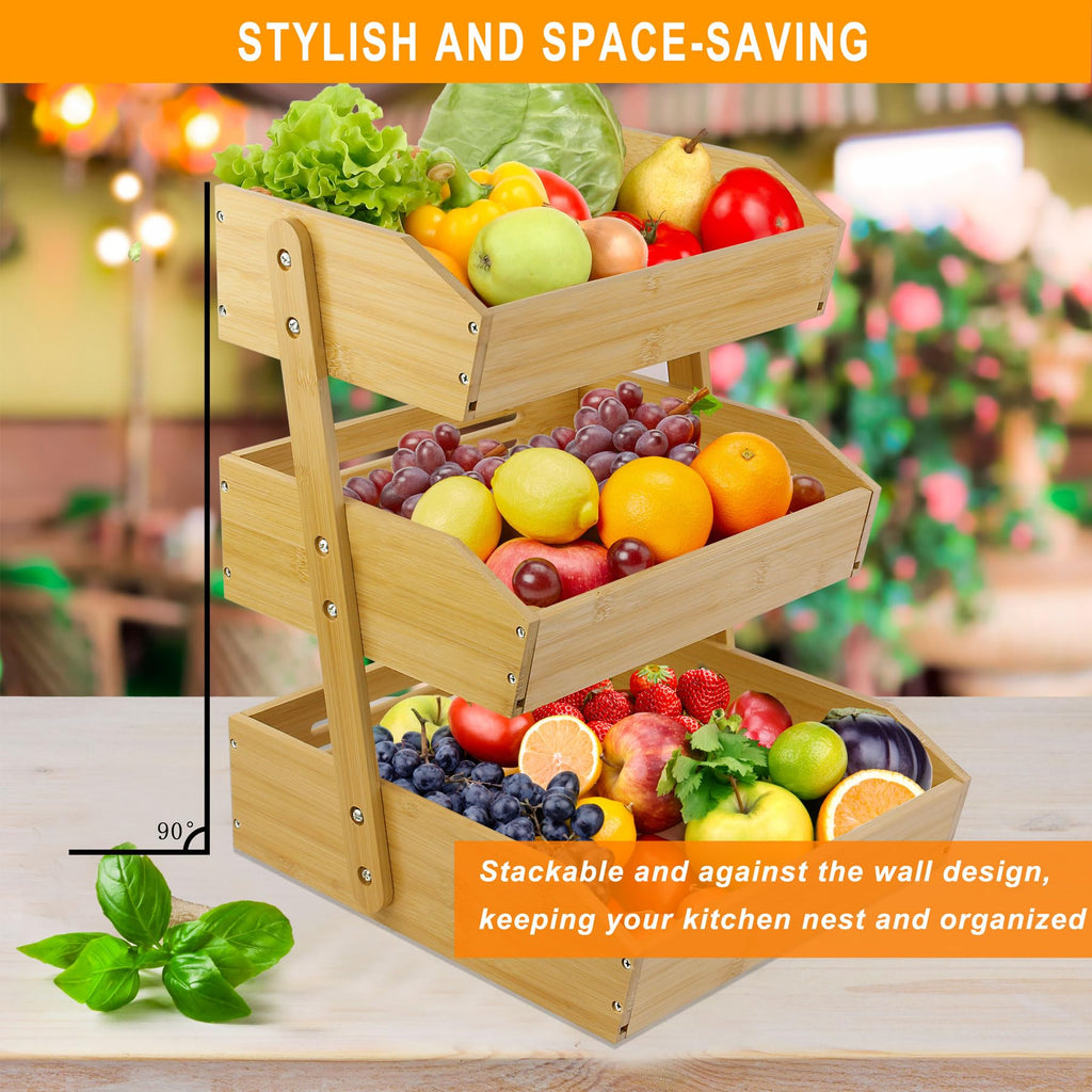 3 Tier Bamboo Fruit Basket V458574