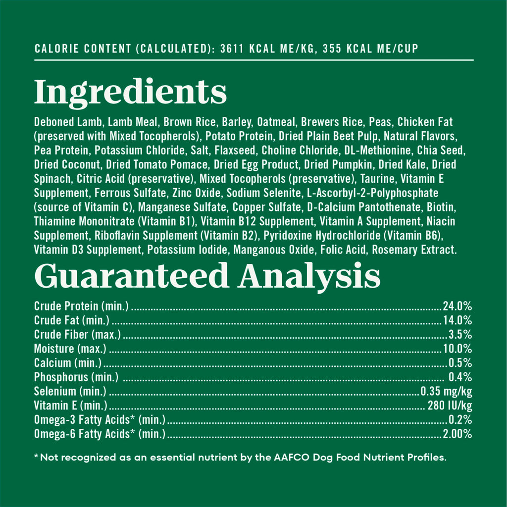 Adult Dry Dog Food, Lamb & Brown Rice Recipe, 36 lb J86241