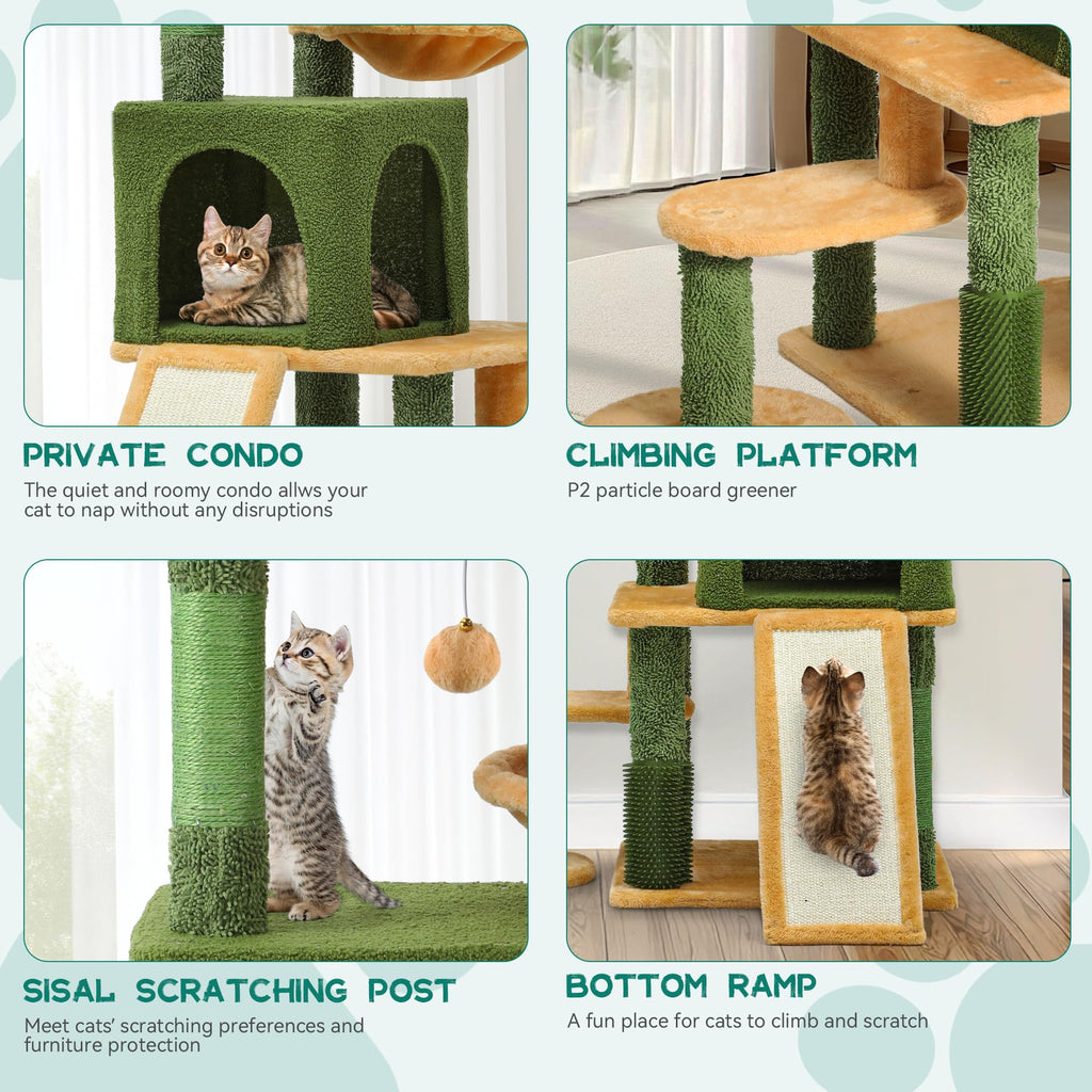 Tall Cat Tree Tower with Leaves G905
