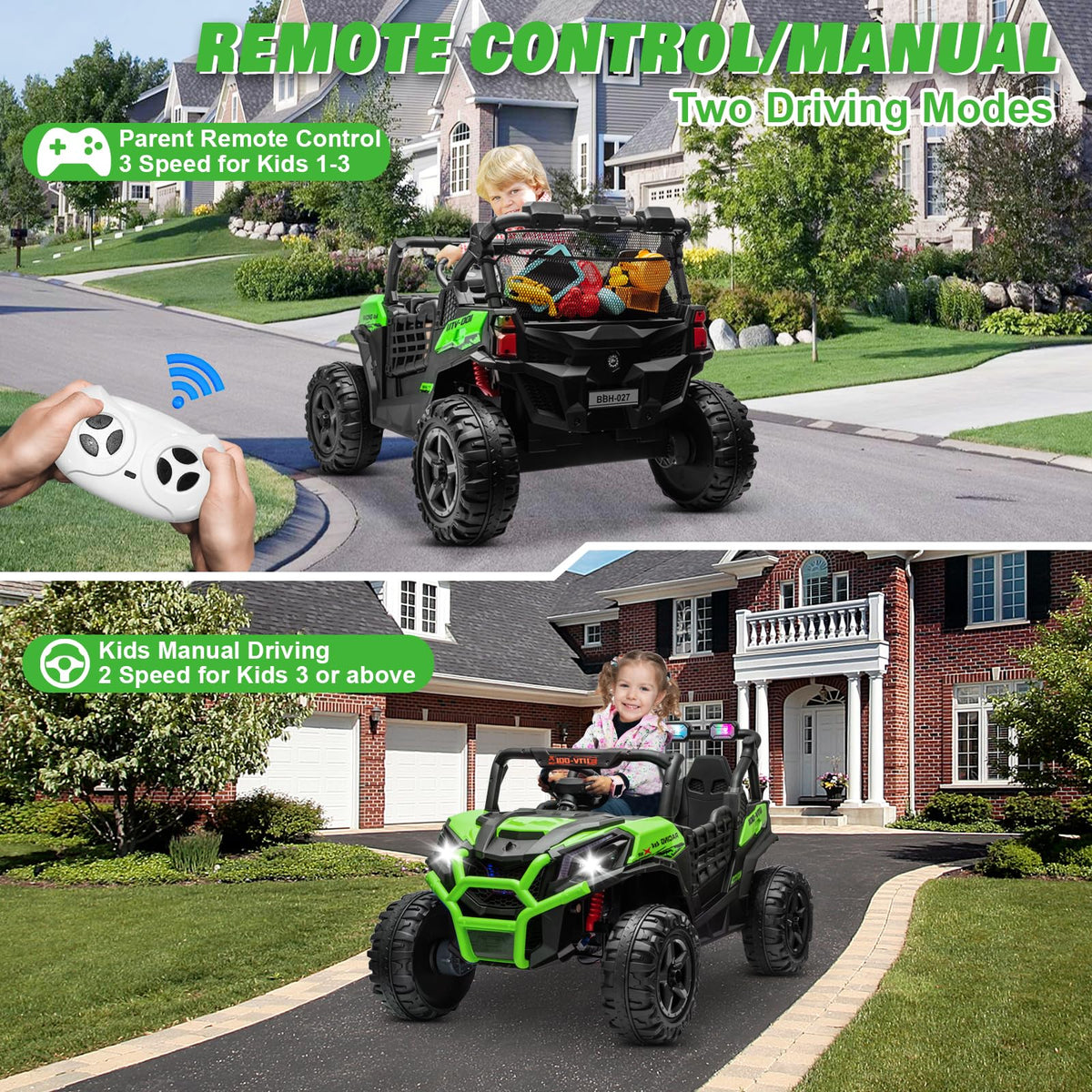 Green 2-Seater Ride On Car Truck E307532