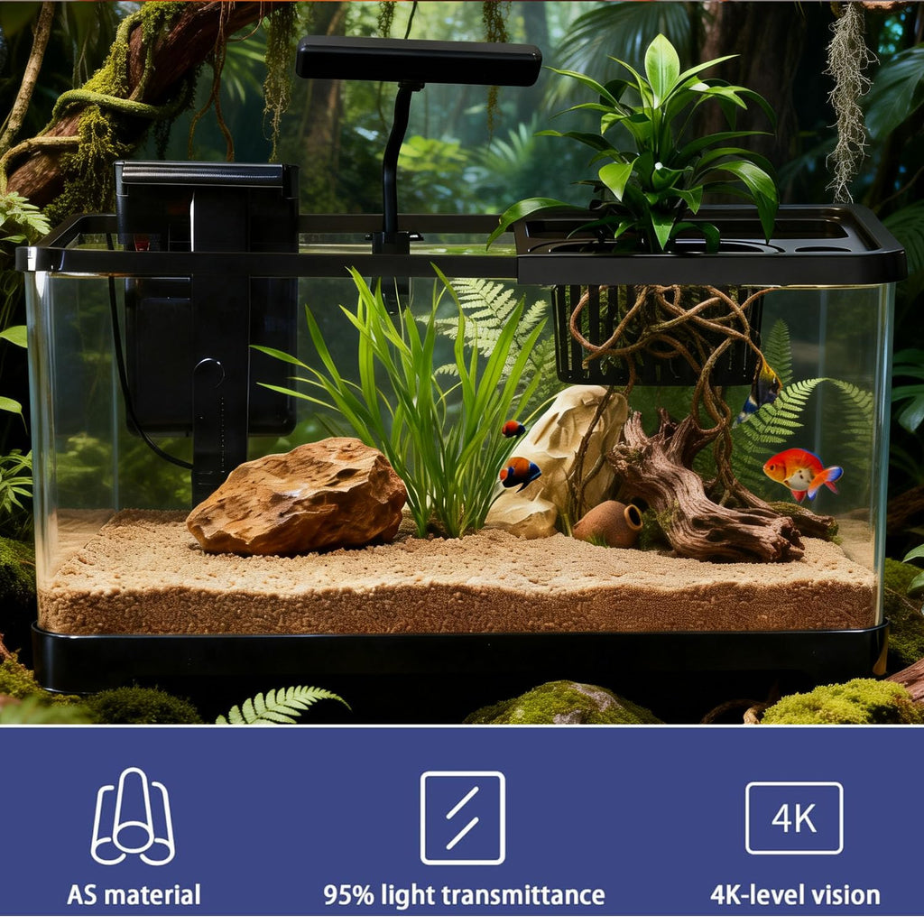 5 Gallon Plastic Aquarium Starter Kit with Filter and LED Light Q83063