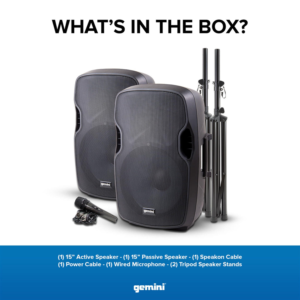 Portable Bluetooth PA Speaker System, 2000W, Black J68700