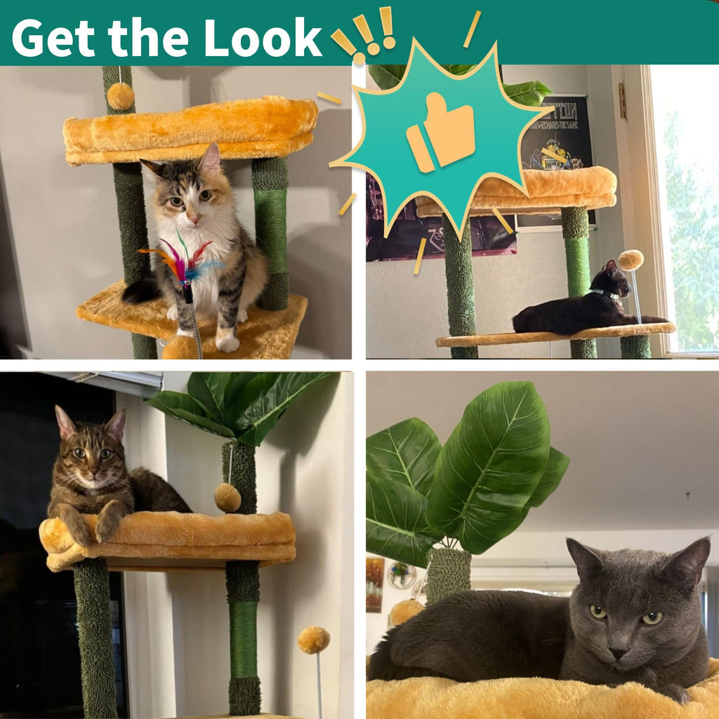 Tall Cat Tree Tower with Leaves G905