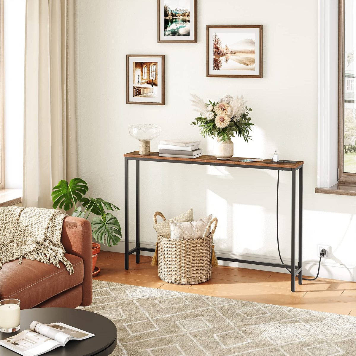 47.2" Narrow Console Table with Power Outlet B122