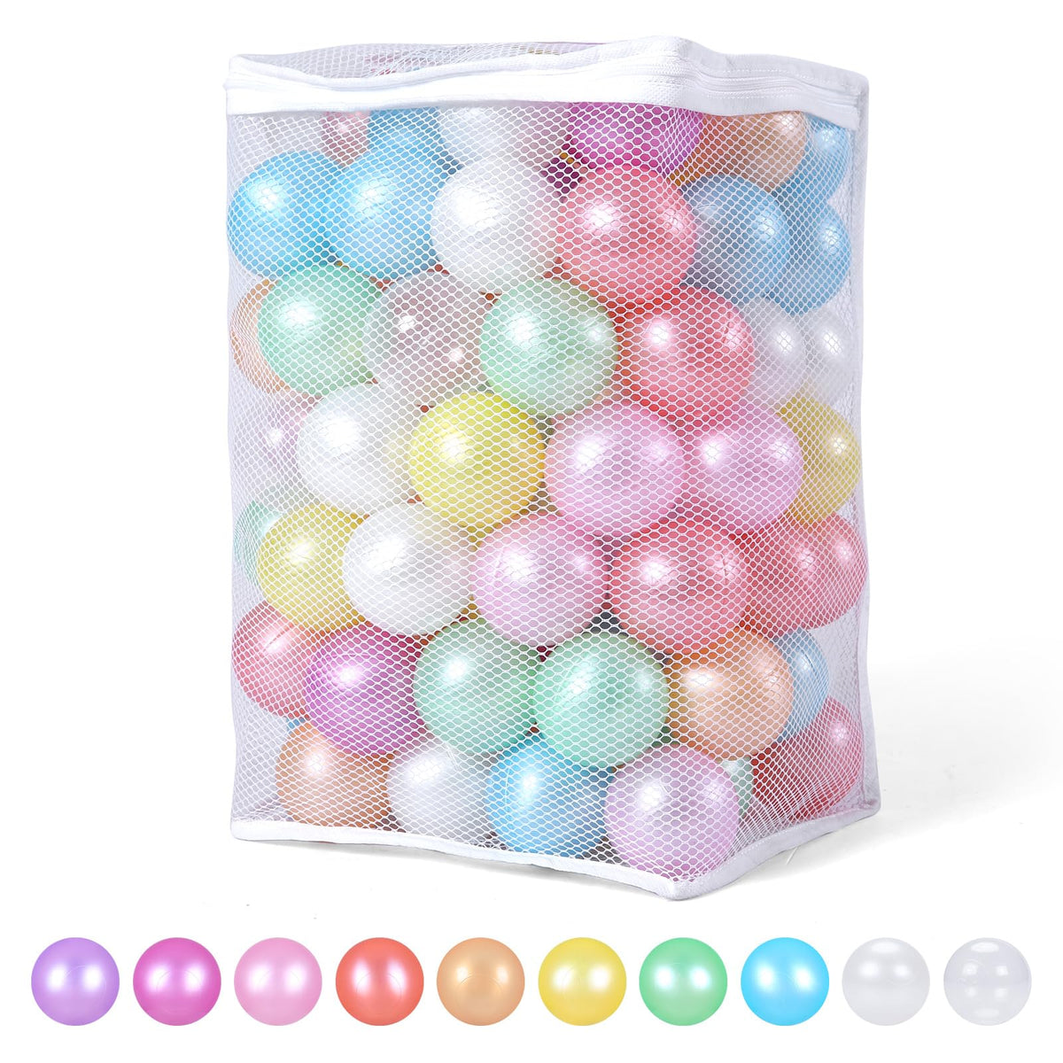 Pack of 100 200 500 BPA Free Non-Toxic Crush Proof Plastic Ball Pit Balls H132