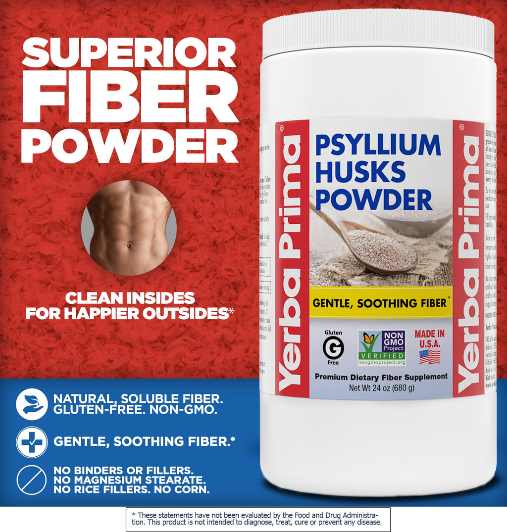24 oz Unflavored Psyllium Husk Powder Fiber Supplement W142659