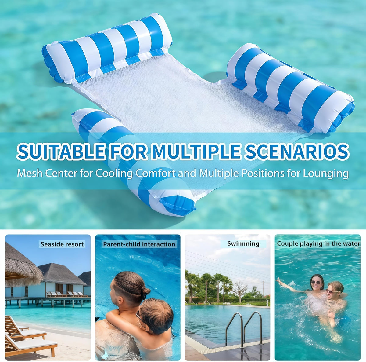 4 Pack Inflatable Pool Float Chair Y12778