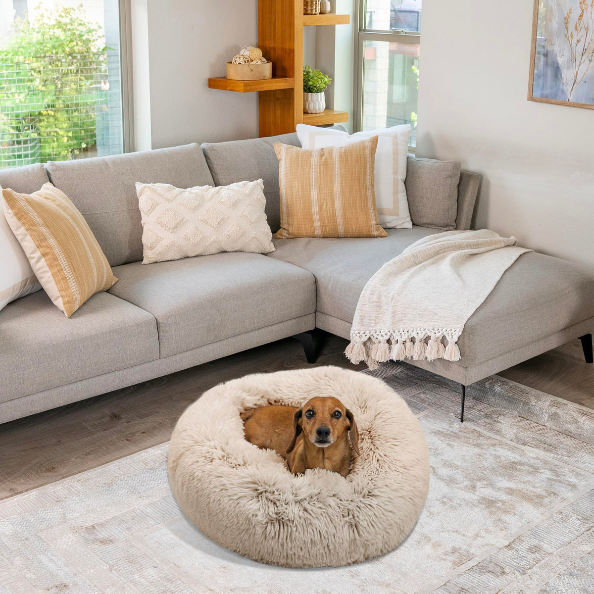 Small Taupe Dog Bed S603