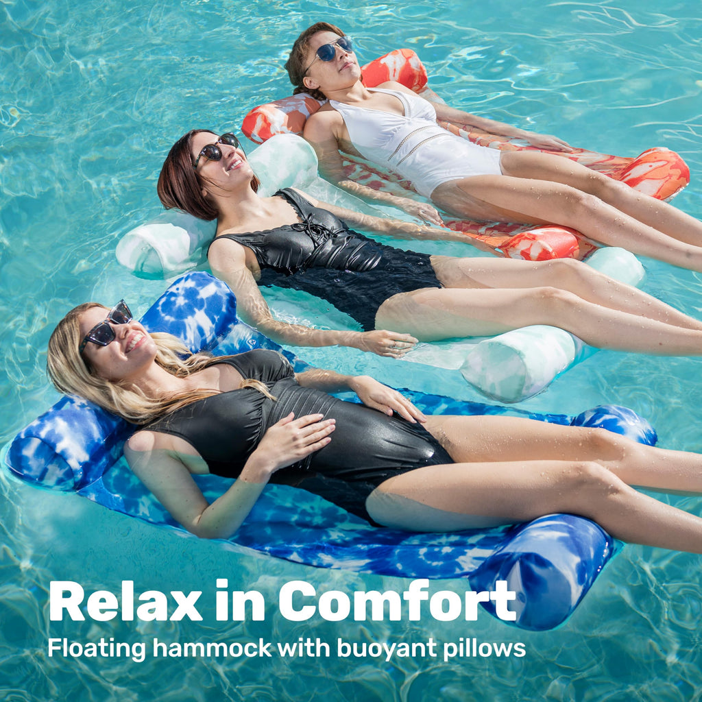 3 Pack 4-in-1 Inflatable Pool Floats Water Hammock Lounges W869