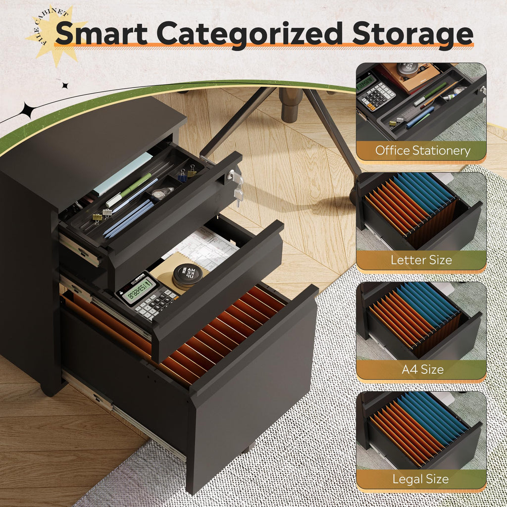 3 Drawer Mobile File Cabinet with Lock Q304497
