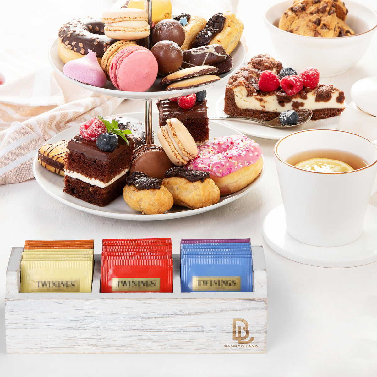 Wooden 3 Slot Tea Bag Organizer D3162