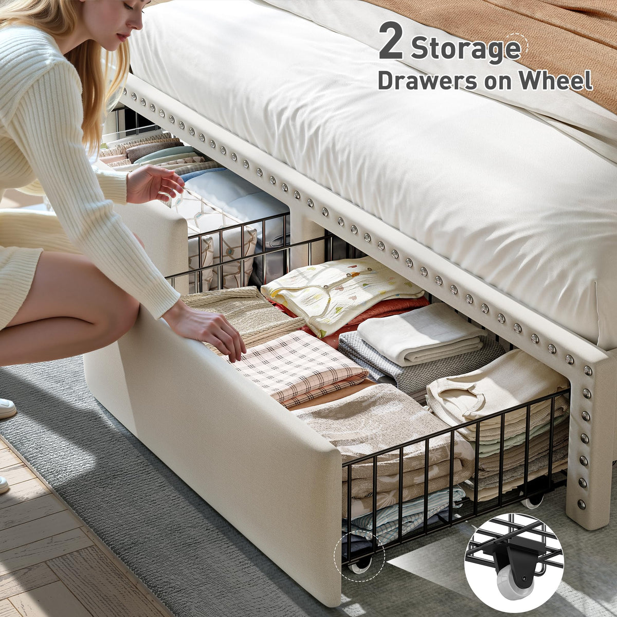Queen Size Bed Frame with 2 Drawers R3032