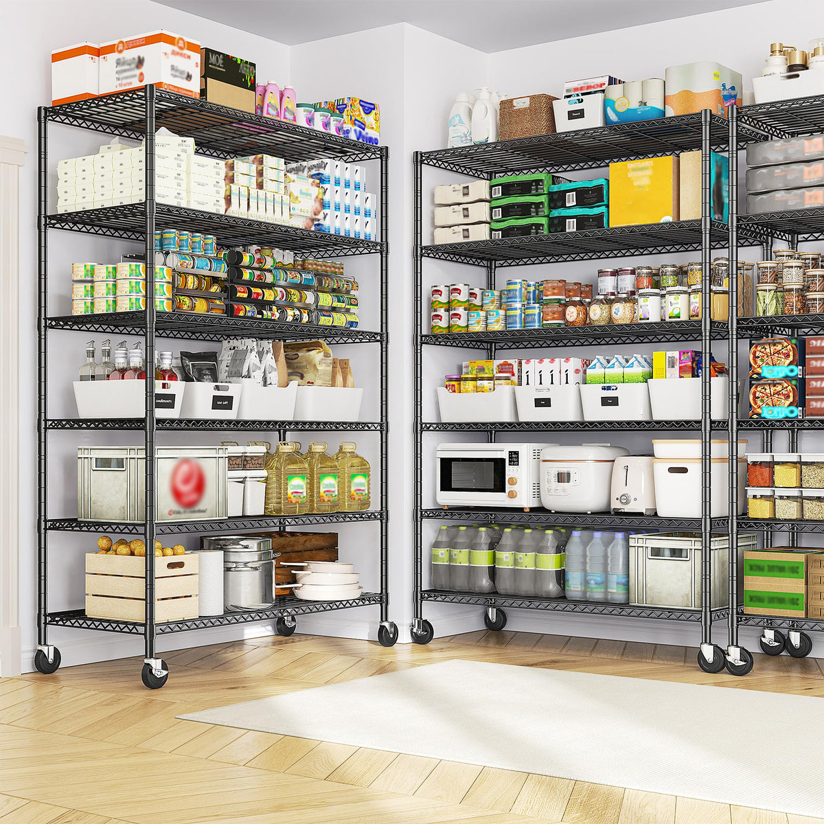 82" 6-Tier Adjustable Storage Shelves with Wheels S373411