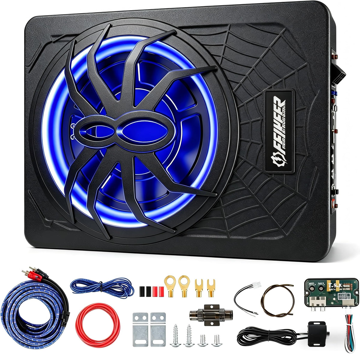 10" 1200W UnderSeat Subwoofer and Amp Package T14028