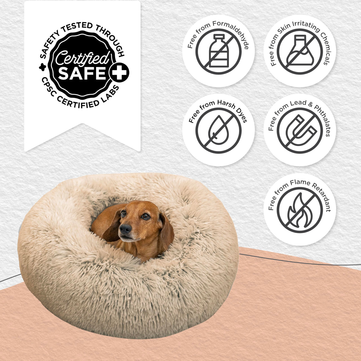 Small Taupe Dog Bed S603